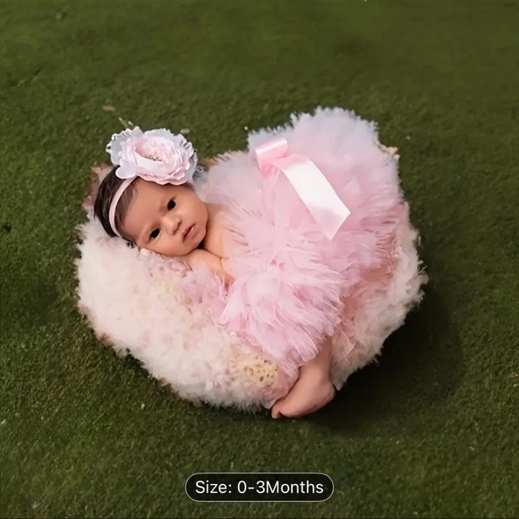 Adorable Pink Baby Tutu with Headband - Picture 1 of 5
